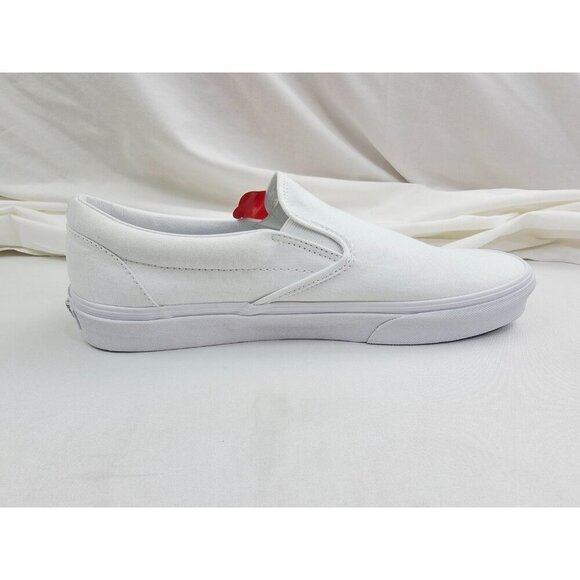 Vans Size 11.5 Mens Off The Wall White Slip On Logo Tag Fashion Sneakers NWT - Picture 3 of 12